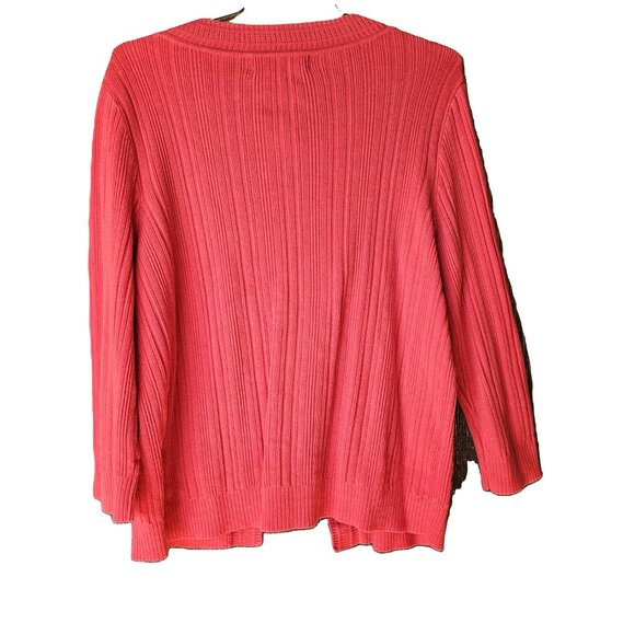 Cardigan Sweater 3/4 Length Orange Large - Picture 4 of 7